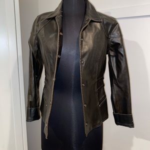 Brown leather jacket